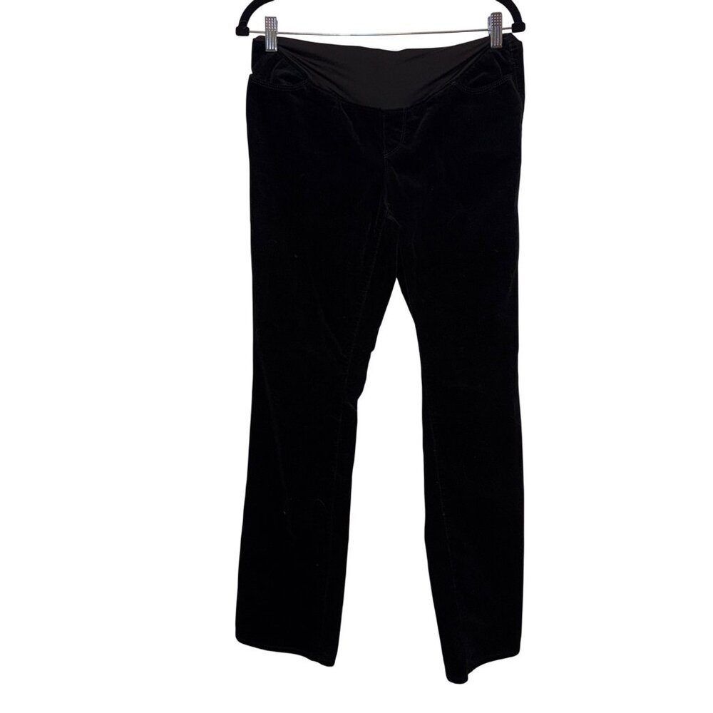 LOFT Black Velvet Maternity Pants  Size 10 With Stretch Waistband